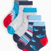 Shark Printed Ankle Socks 5 Pack 3-5.5