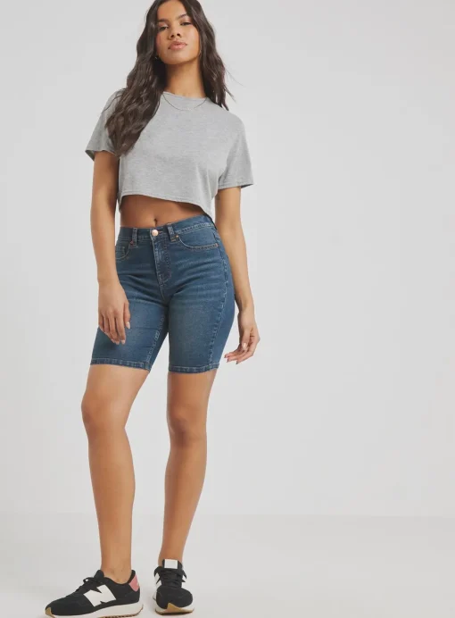 SIMPLY BE 24/7 Knee Shorts Blue 32