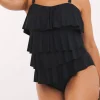 SIMPLY BE Magisculpt Tummy Control Ruffle Bandeau Swimsuit 32