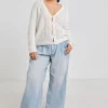 SIMPLY BE Pointelle Fluffy Scallop Edge Cardigan 32-34