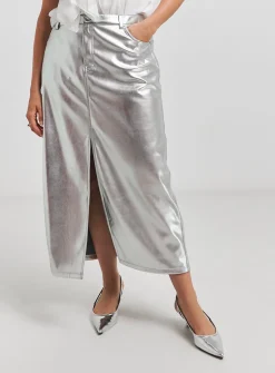SIMPLY BE Pu Maxi With Front Split 28