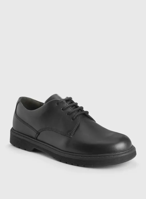 START-RITE Glitch Black Leather Lace Up School Shoes 5.5