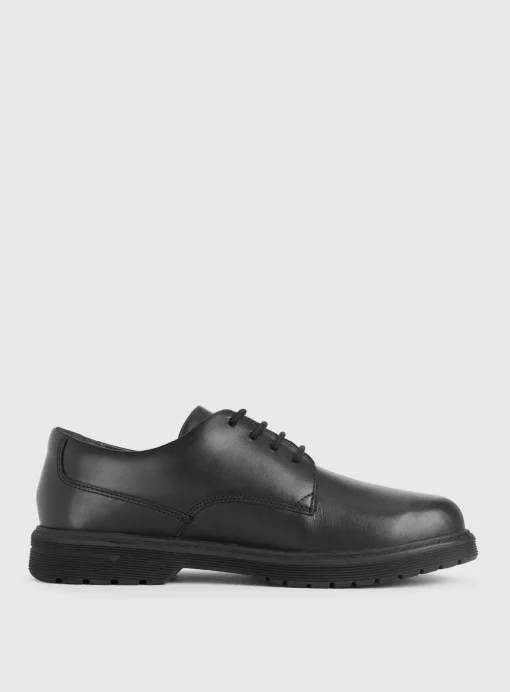 START-RITE Glitch Black Leather Lace Up School Shoes 5.5