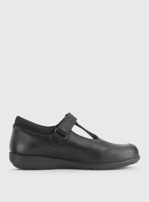 START-RITE Globe Black Leather Dual Fit T Bar School Shoes 11 Infant