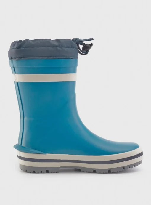 START-RITE Little Puddle Blue Tie Top Cosy Wellies 6 Infant