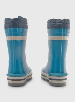 START-RITE Little Puddle Blue Tie Top Cosy Wellies 6 Infant