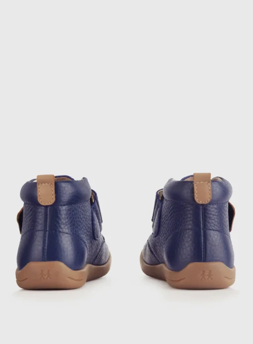 START-RITE Totter French Navy Leather Rip Tape Boots 4.5 Infant