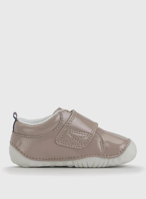 START-RITE Wild Fawn Taupe Patent Leather Pre Walker Shoes 5 Infant