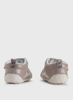 START-RITE Wild Fawn Taupe Patent Leather Pre Walker Shoes 5 Infant