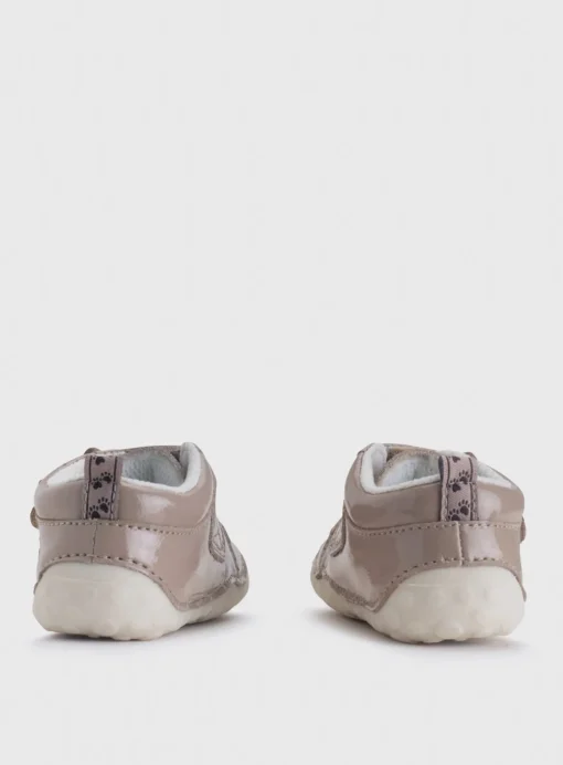 START-RITE Wild Fawn Taupe Patent Leather Pre Walker Shoes 5 Infant