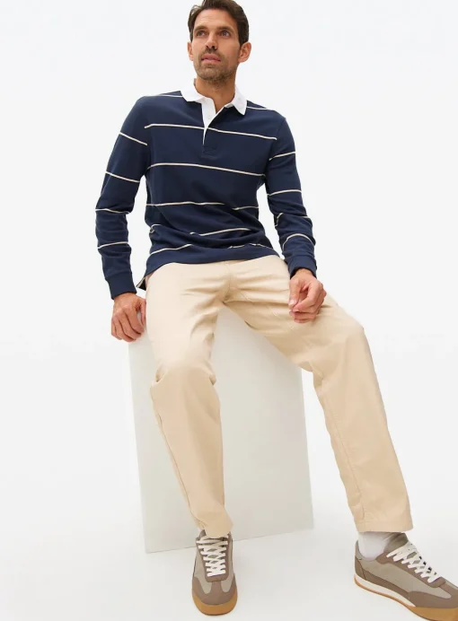 Stone Straight Leg Canvas Trousers 36S