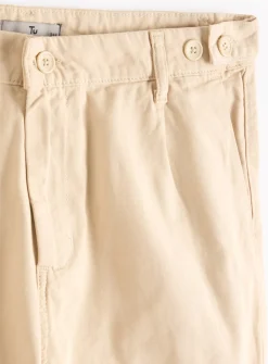 Stone Straight Leg Canvas Trousers 36S