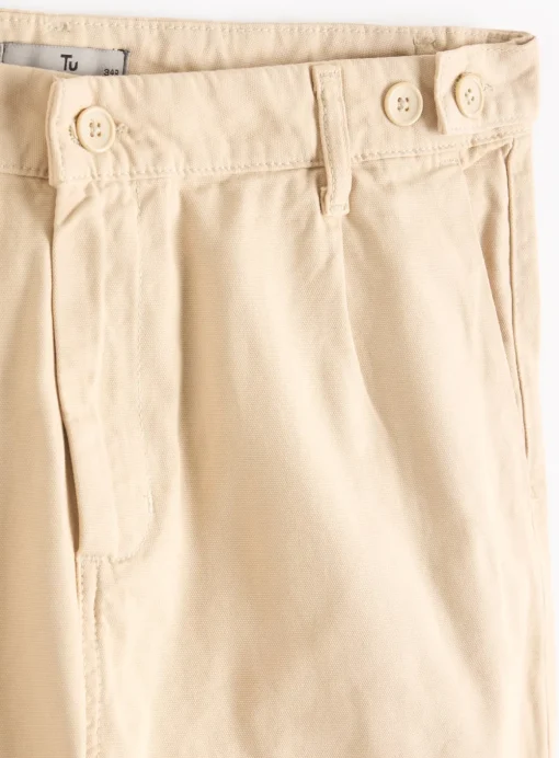 Stone Straight Leg Canvas Trousers 36S