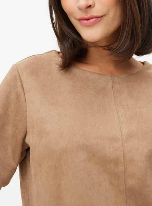 Suede Look Boxy Tee XS