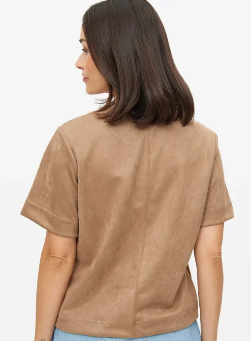 Suede Look Boxy Tee XS