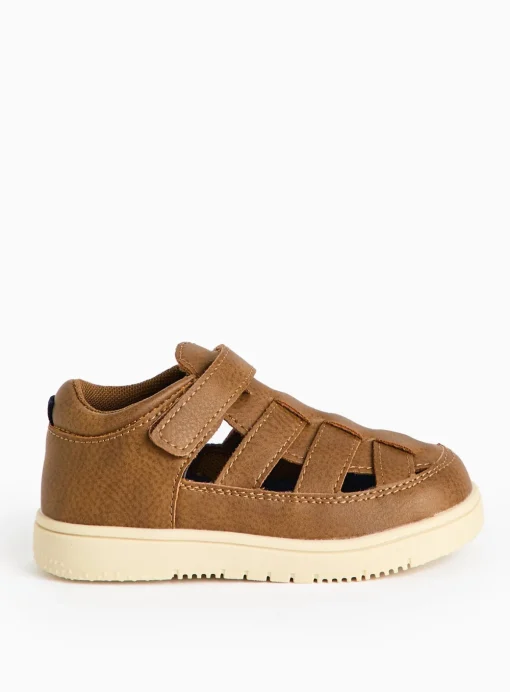 Tan Faux Leather Fisherman Sandals 8 Infant
