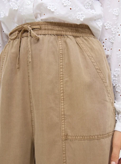 Taupe Utility Barrel Leg Trousers 18