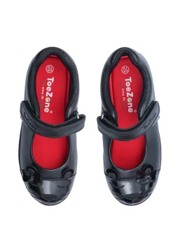 ToeZone® Black Cat Toe Shoes 9 Infant