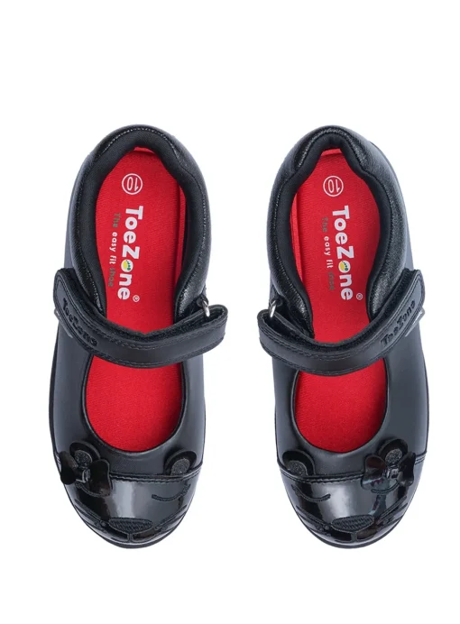 ToeZone® Black Cat Toe Shoes 9 Infant