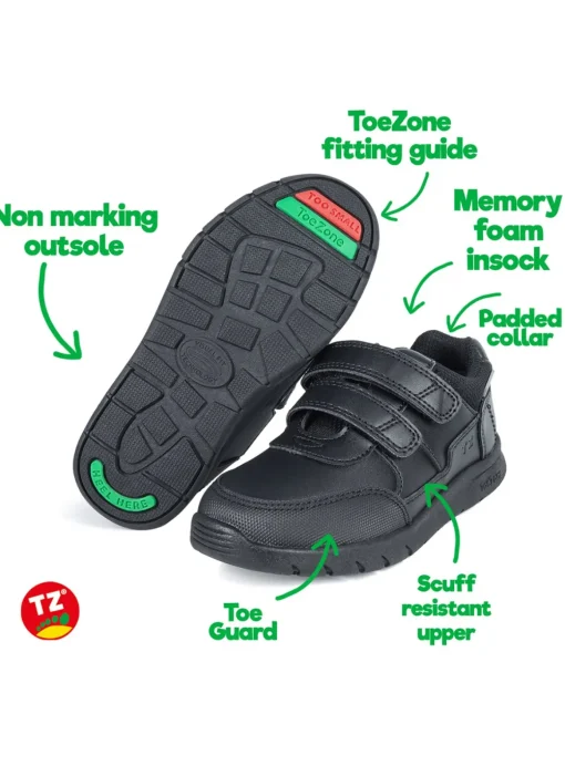 ToeZone Black Smart Trainers 8 Infant