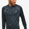Tu Active Charcoal Camo Print Half Zip Long Sleeve Top XXL