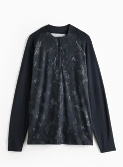 Tu Active Charcoal Camo Print Half Zip Long Sleeve Top XXL