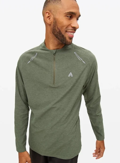 Tu Active Khaki Half Zip Long Sleeve Top XXL