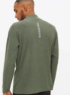 Tu Active Khaki Half Zip Long Sleeve Top XXL