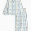 Tu X Scion Mini Me Blue Swan Print Traditional Pyjamas 6-7 years