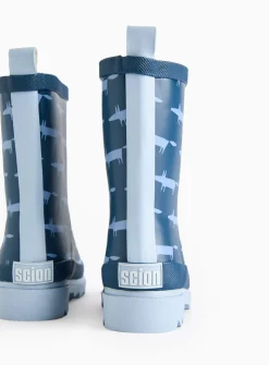 Tu X Scion Navy Mr Fox Rubber Wellies 7 Infant