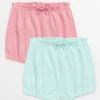 Turquoise & Pink Bloomer Shorts 2 Pack 9-12 months