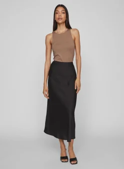 VILA Satin Midi Skirt 8