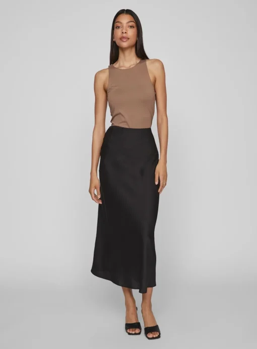 VILA Satin Midi Skirt 8
