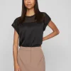 VILA Satin Top With Mesh Panel 8