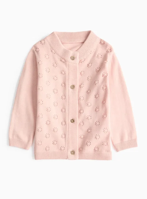Vintage Garden Pink Bobble Cardigan 9-12 months