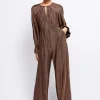 VOGUE WILLIAMS Brown Metallic Jumpsuit 12