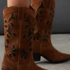 WAREHOUSE Faith For Warehouse: Sadie Suede Cutout Western Boots 5