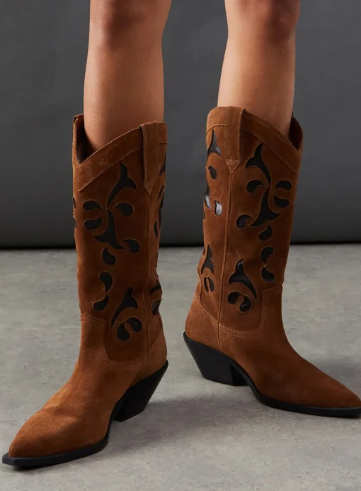 WAREHOUSE Faith For Warehouse: Sadie Suede Cutout Western Boots 5