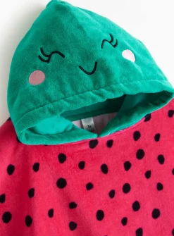 Watermelon Print Novelty Poncho Towel One Size