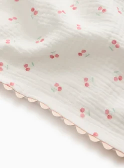 White Cherry Gauze Blanket One Size