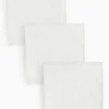 White Cotton Muslin Squares 3 Pack One Size