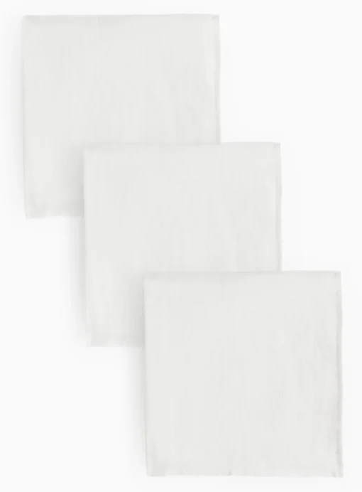 White Cotton Muslin Squares 3 Pack One Size