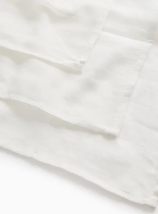 White Cotton Muslin Squares 3 Pack One Size