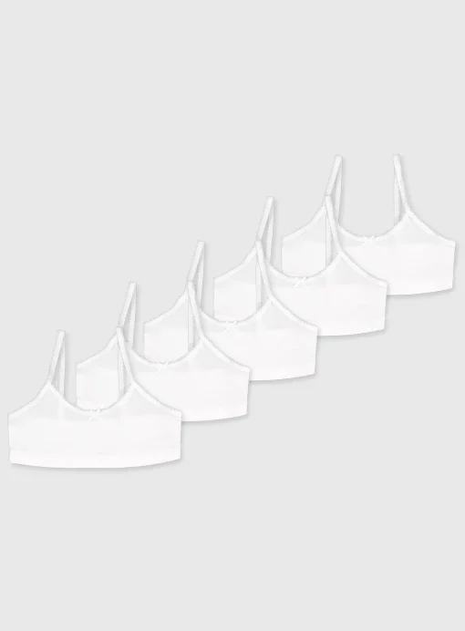 White Crop Tops 5 Pack 6-7 years