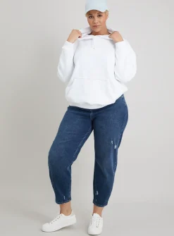 White Overhead Hoodie - S