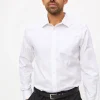 White Regular Fit Cotton Twill Long Sleeve Shirt 17.5