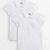 White Scalloped Collar Polo Top 2 Pack 10 years
