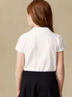 White Scalloped Collar Polo Top 2 Pack 10 years