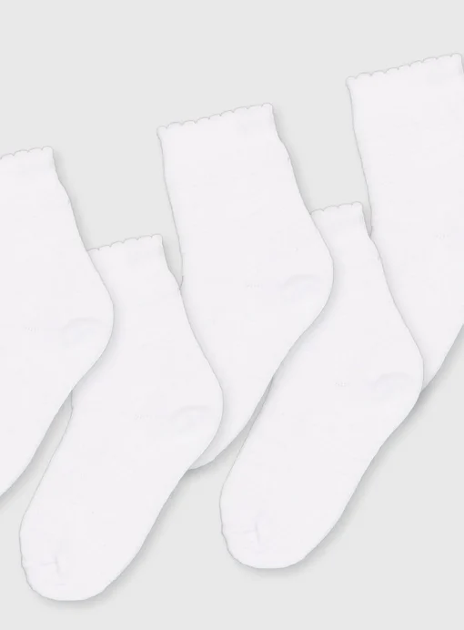 White Sparkle Stripe Socks 5 Pack 6-8.5