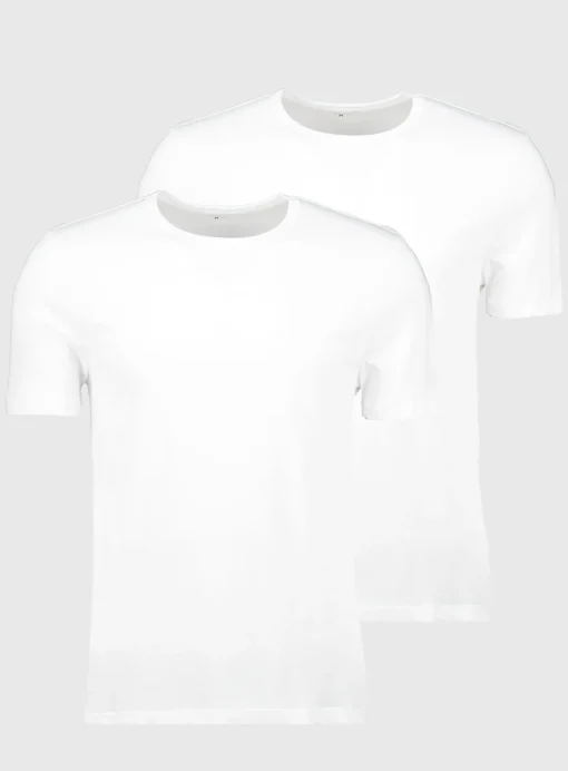 White T-Shirt Vests 2 Pack L